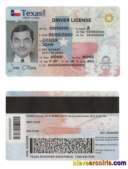 USA Texas driving license, (2020 – present)